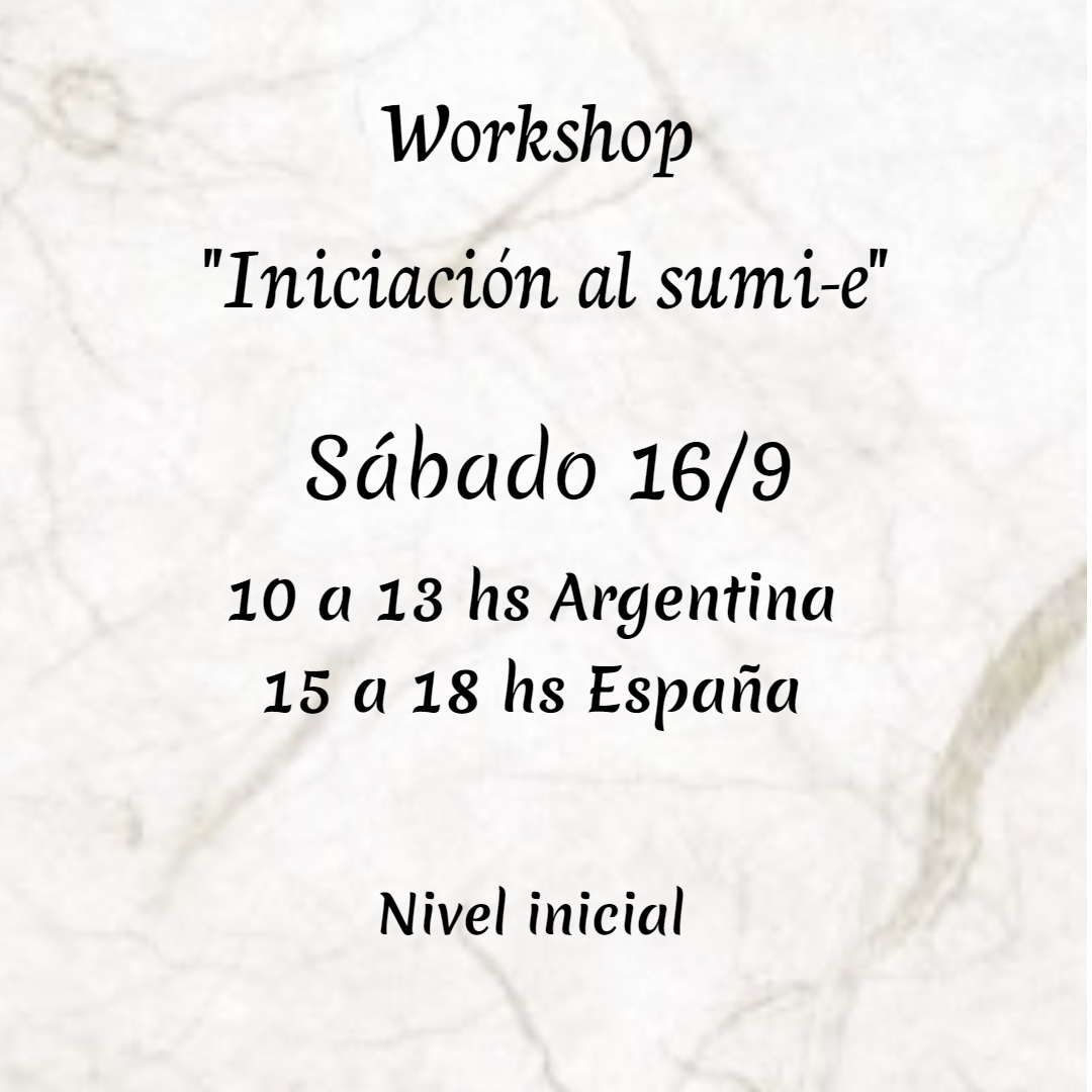 Flyer del workshop de Iniciación al Sumi-e
