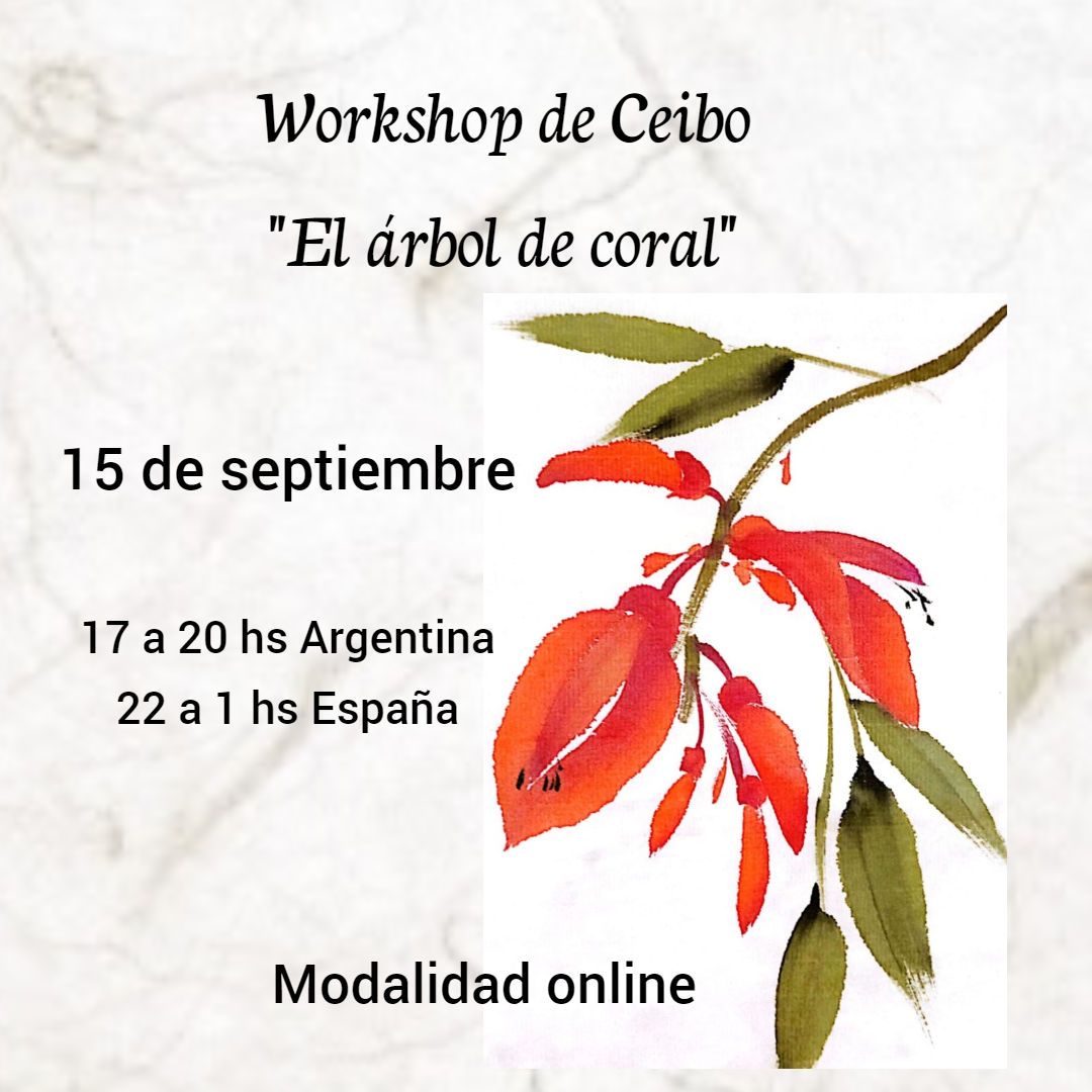 Flyer del workshop de ceibo en sumi-e