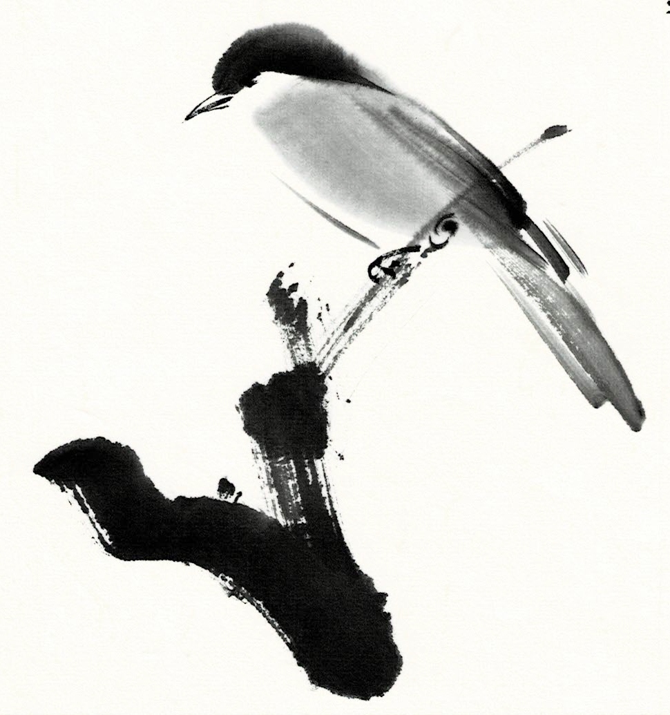 Pintura sumi-e de espíritu de montaña