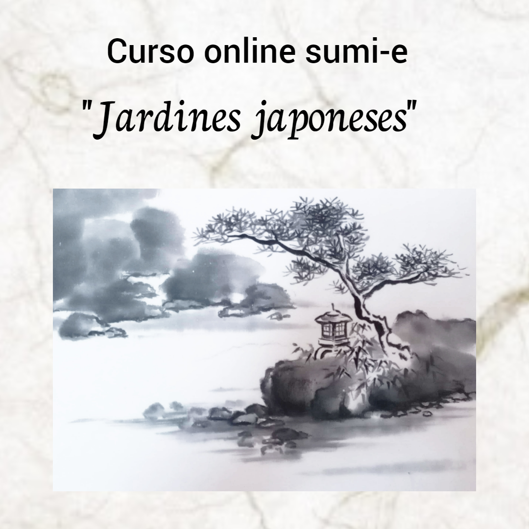 Flyer del curso Jardines Japoneses en Sumi-e