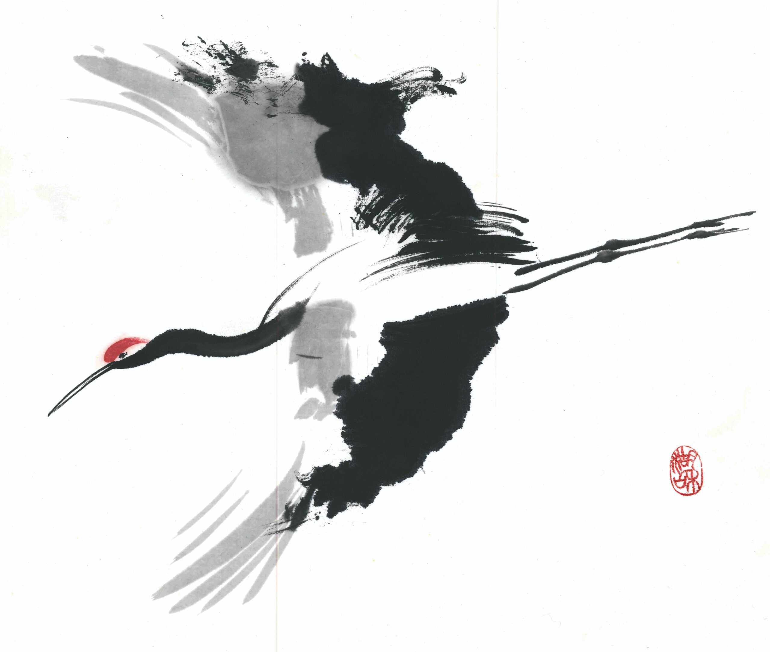 Pintura sumi-e de taoísta inmortal