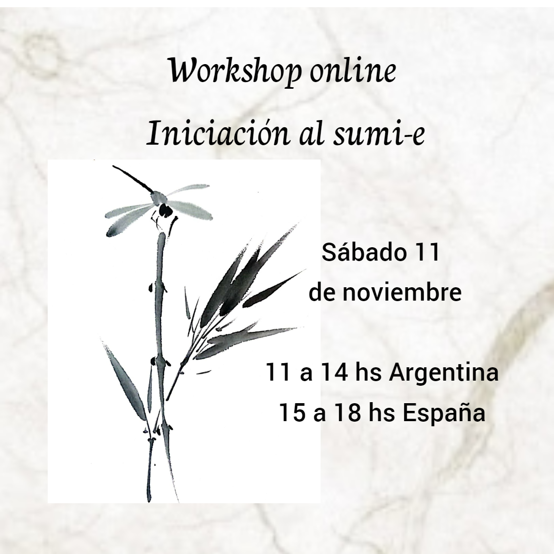 Flyer del workshop de Iniciación al Sumi-e